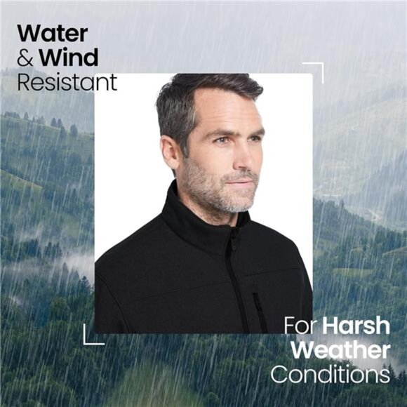 Weatherproof Men's Softshell Jacket – Wind & Water Resistant – Breathable - Picture 3 of 7